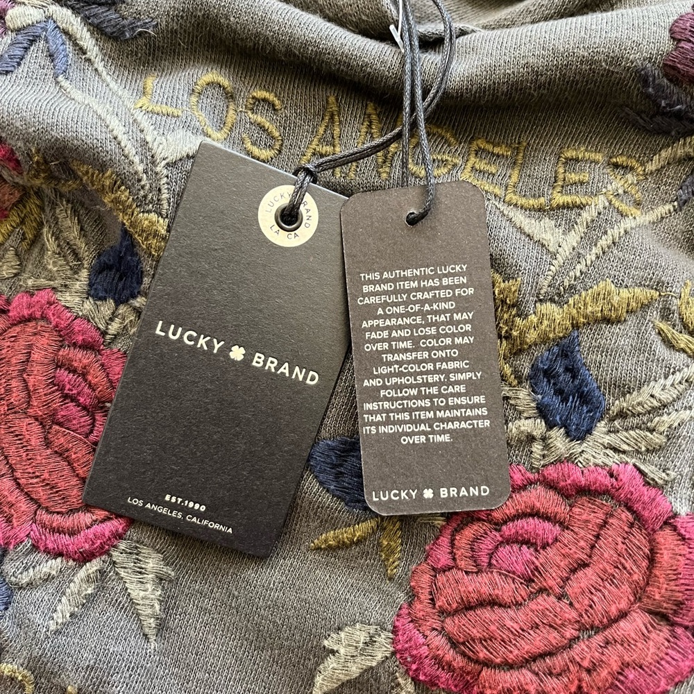 Lucky Brand Dark Gray Floral Hoodie - Picture 8 of 8